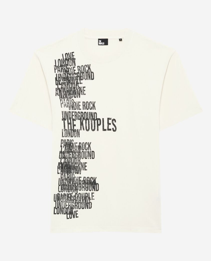 The Kooples HOMBRE ECRU camiseta con serigrafía the kooples crudo