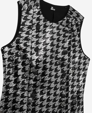 The Kooples F BLACK WHITE short houndstooth dress with black sequins