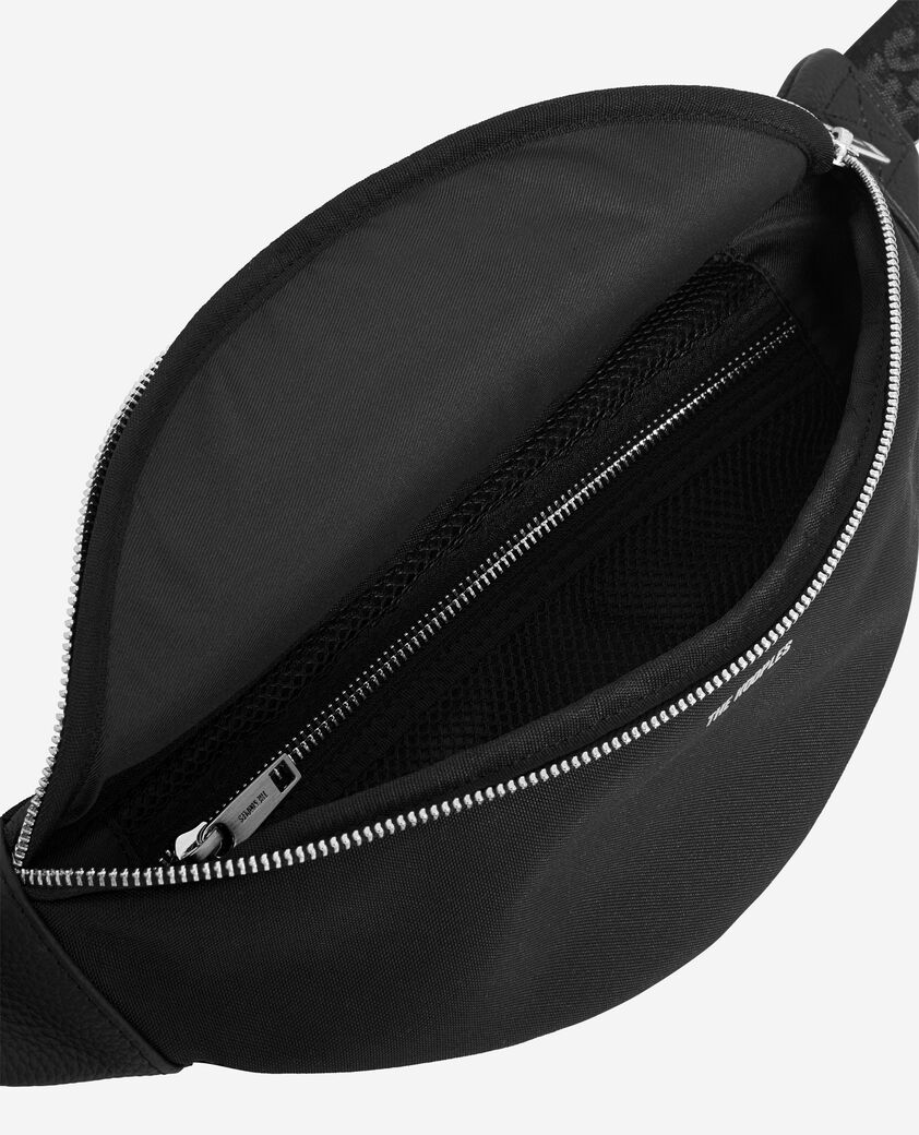 The Kooples HERREN BLACK banane aus canvas und genarbtem leder in schwarz