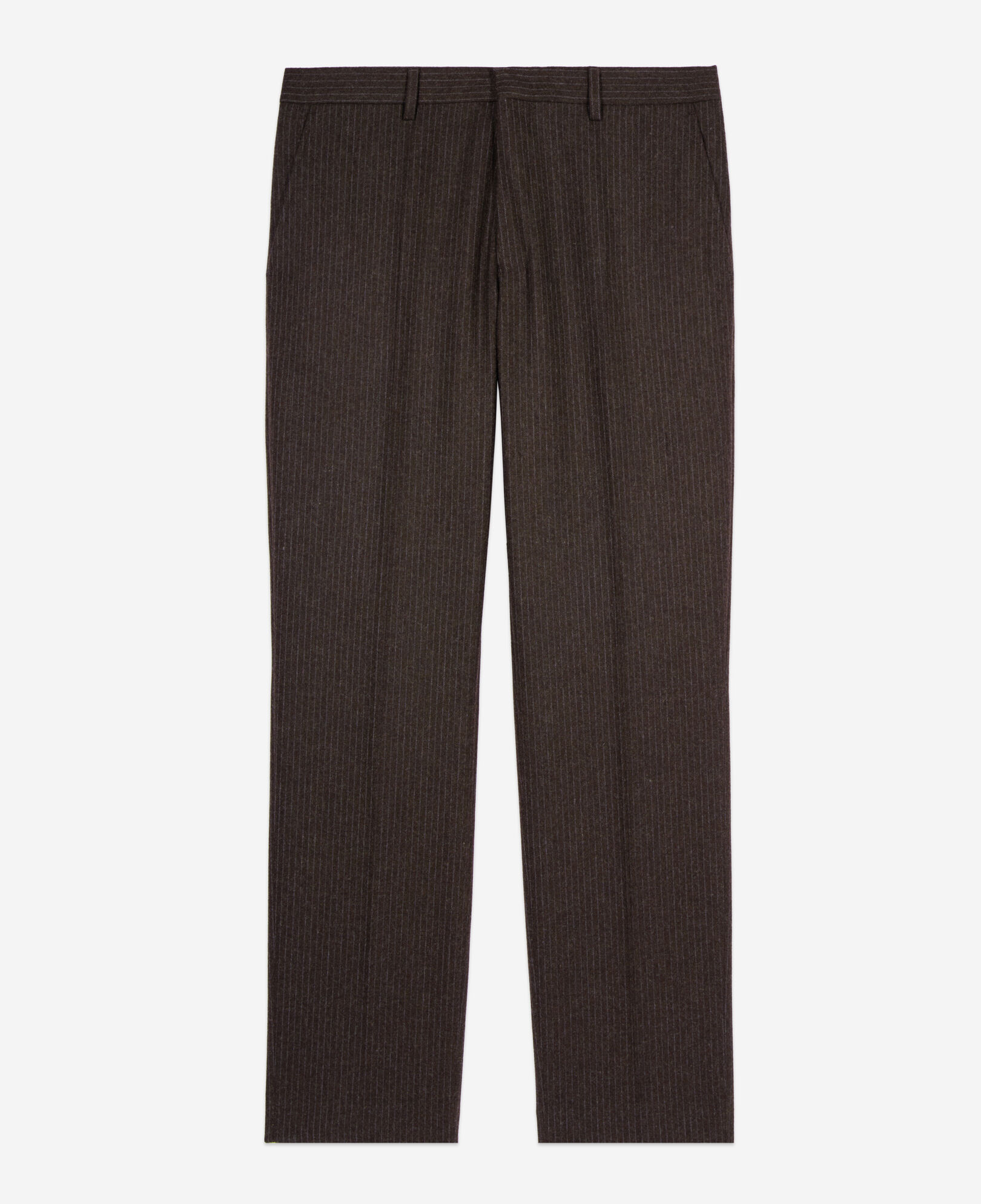The Kooples MEN BROWN brown striped wide-leg trousers