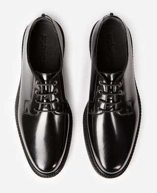 The Kooples H BLACK black leather derbies with eyelets