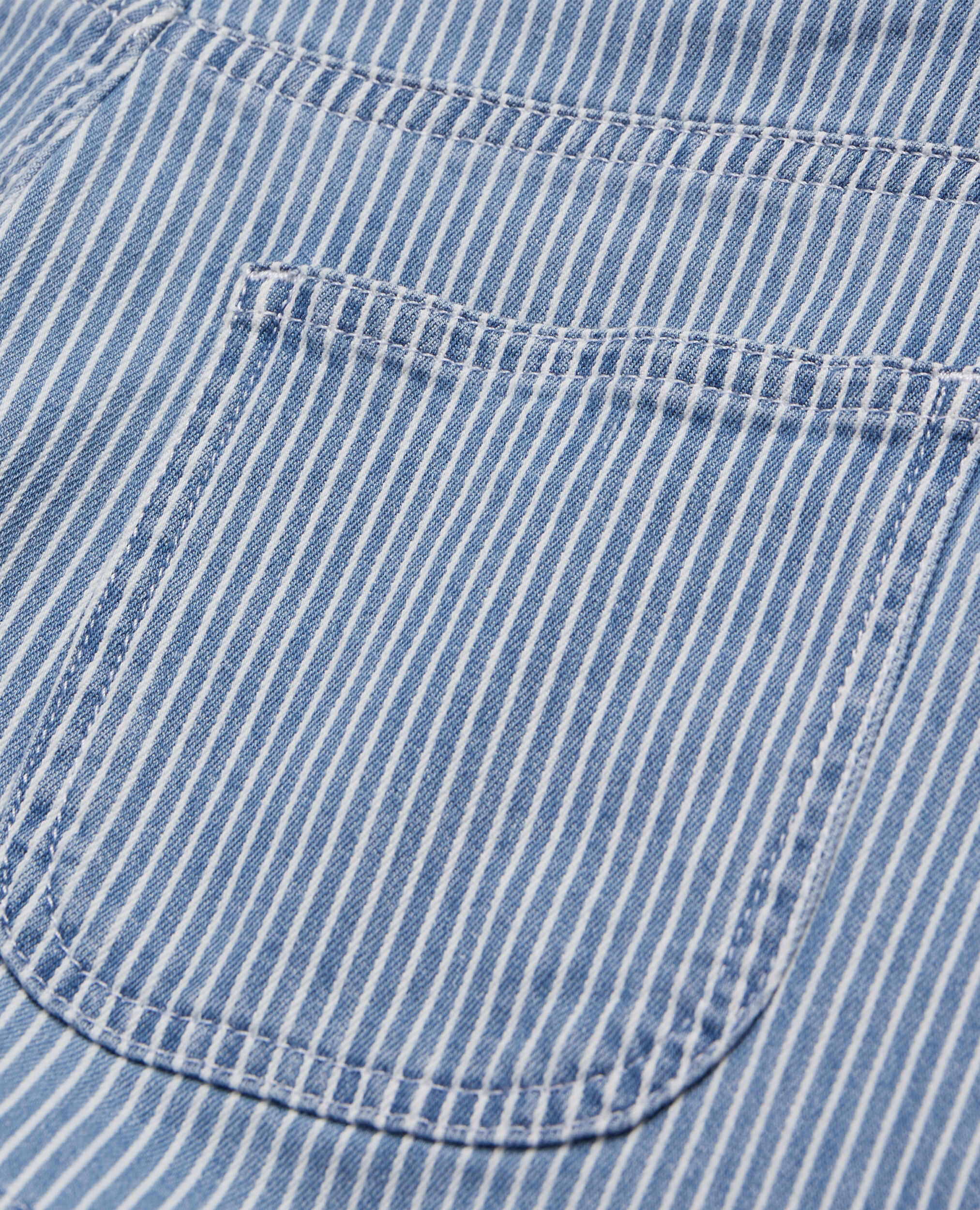 Blue and white striped denim shorts, BLUE DENIM, hi-res image number null