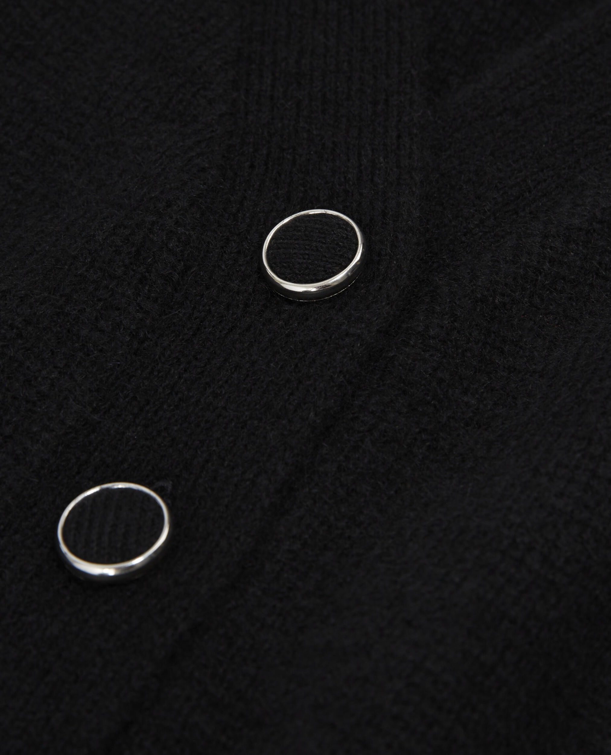 Buttoned alpaca black wool cardigan, BLACK, hi-res image number null