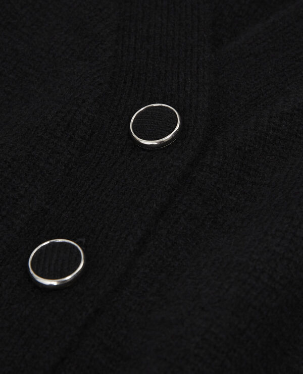 cardigan laine alpaga noire boutonné