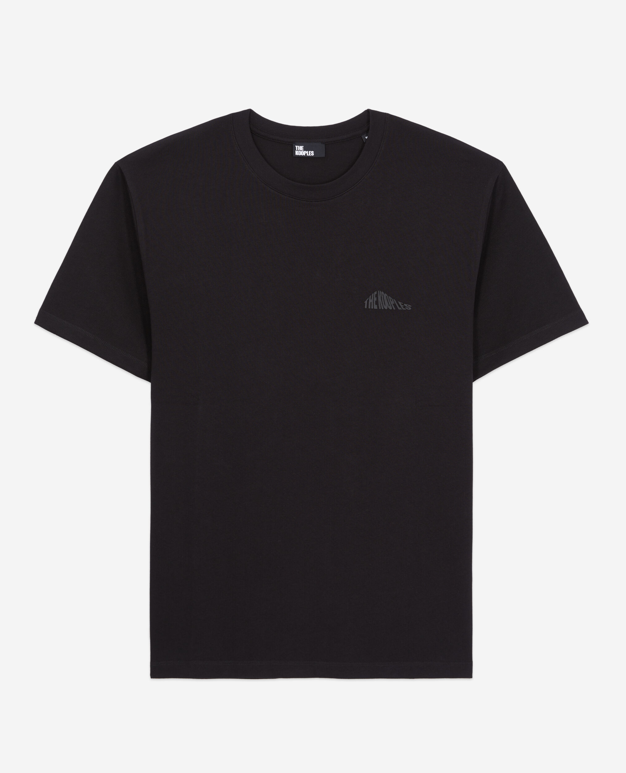 Camiseta negra serigrafía logotipo gráfico para hombre, BLACK, hi-res image number null