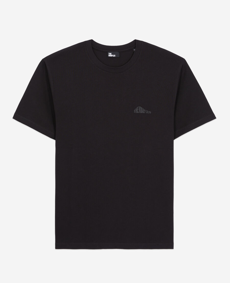 camiseta negra serigrafía logotipo gráfico para hombre
