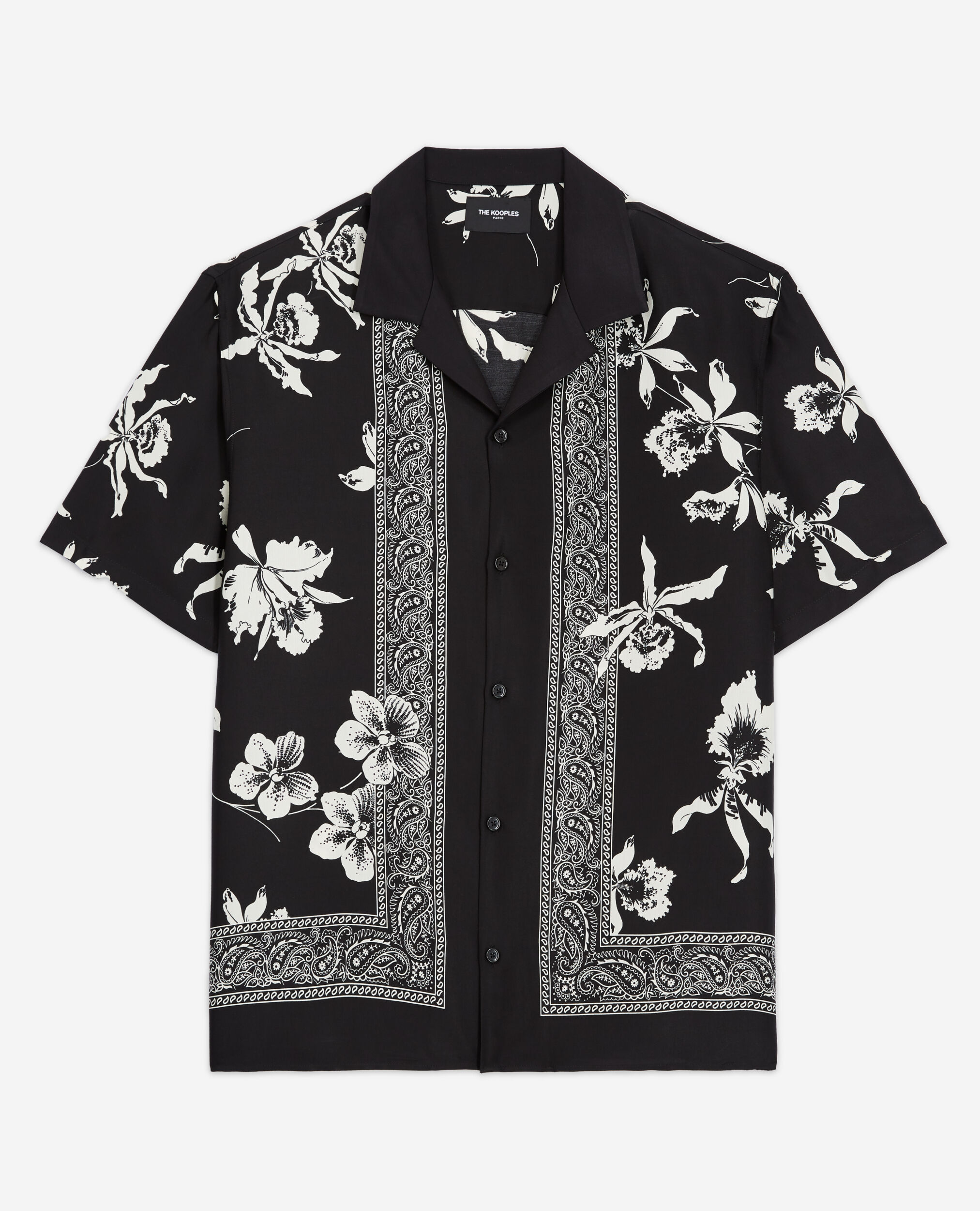 Men s black and white printed shirt
