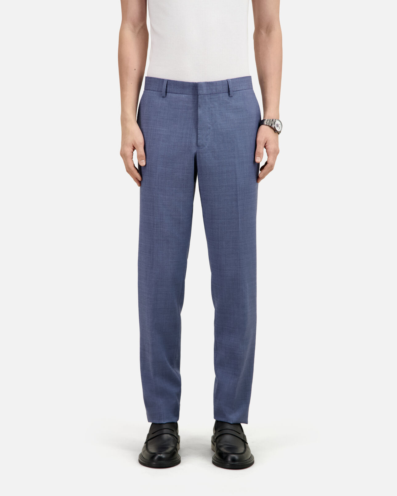 The Kooples MEN BLUE light blue wool suit trousers