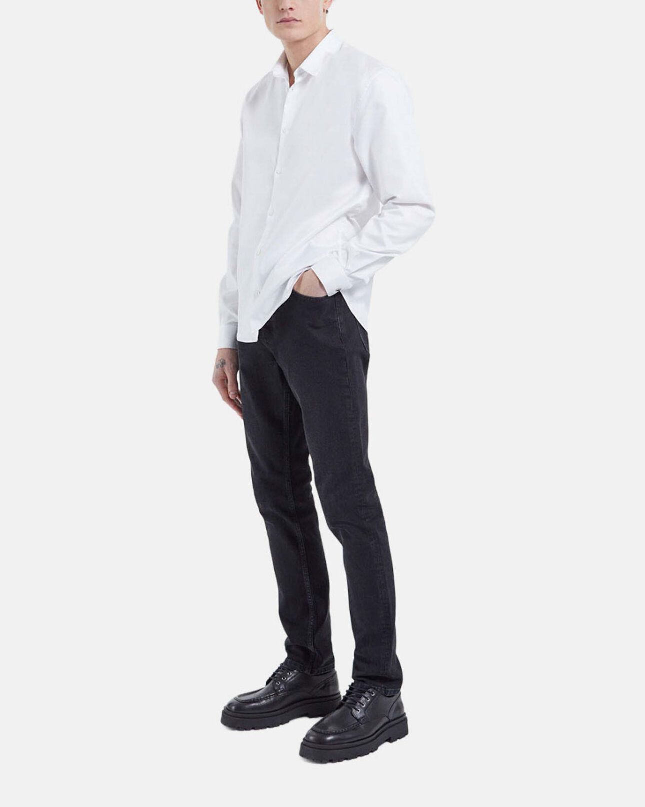 The Kooples MEN WHITE shirt with italian spread collar