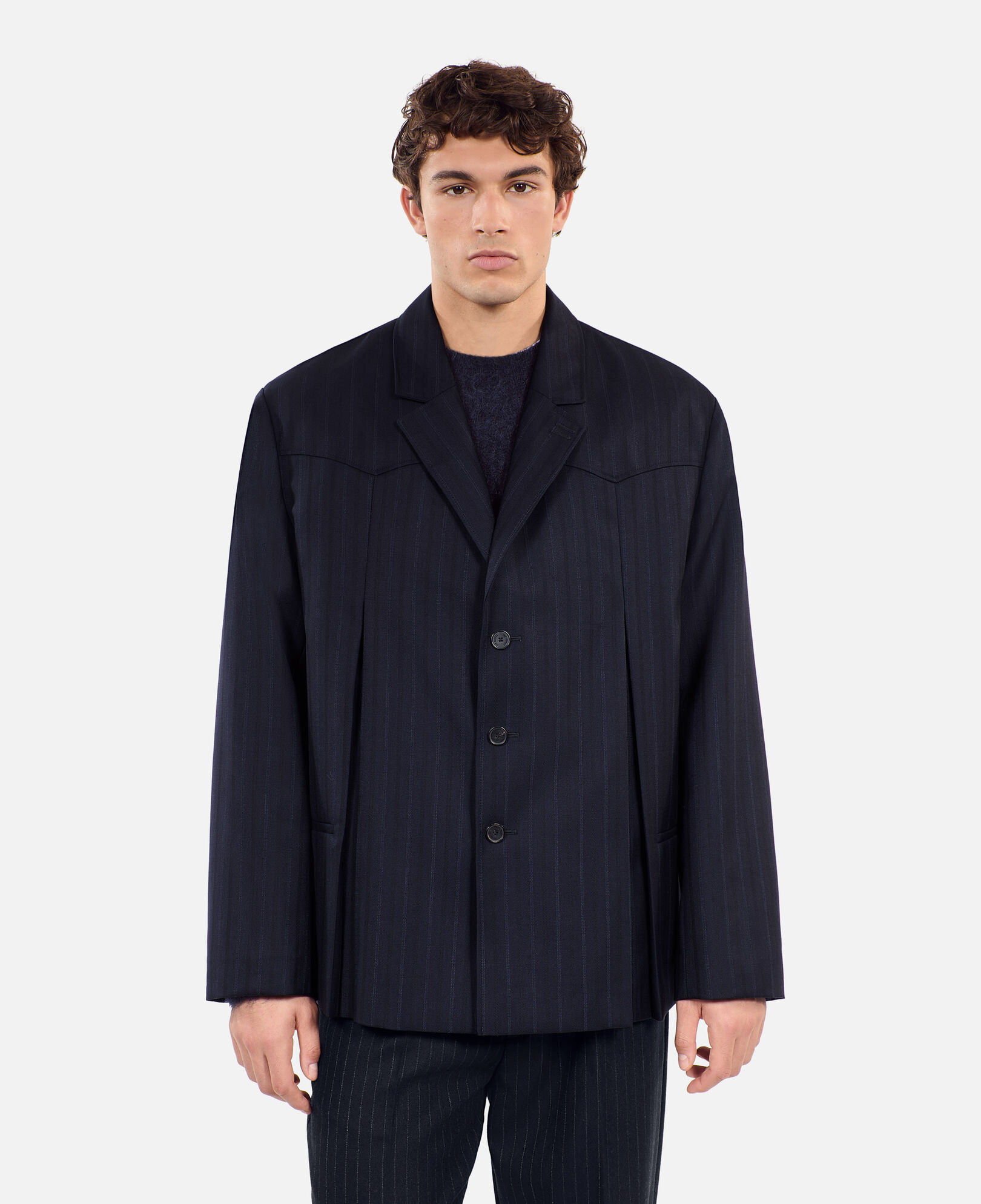 The Kooples MEN NAVY blue striped kimono style blazer