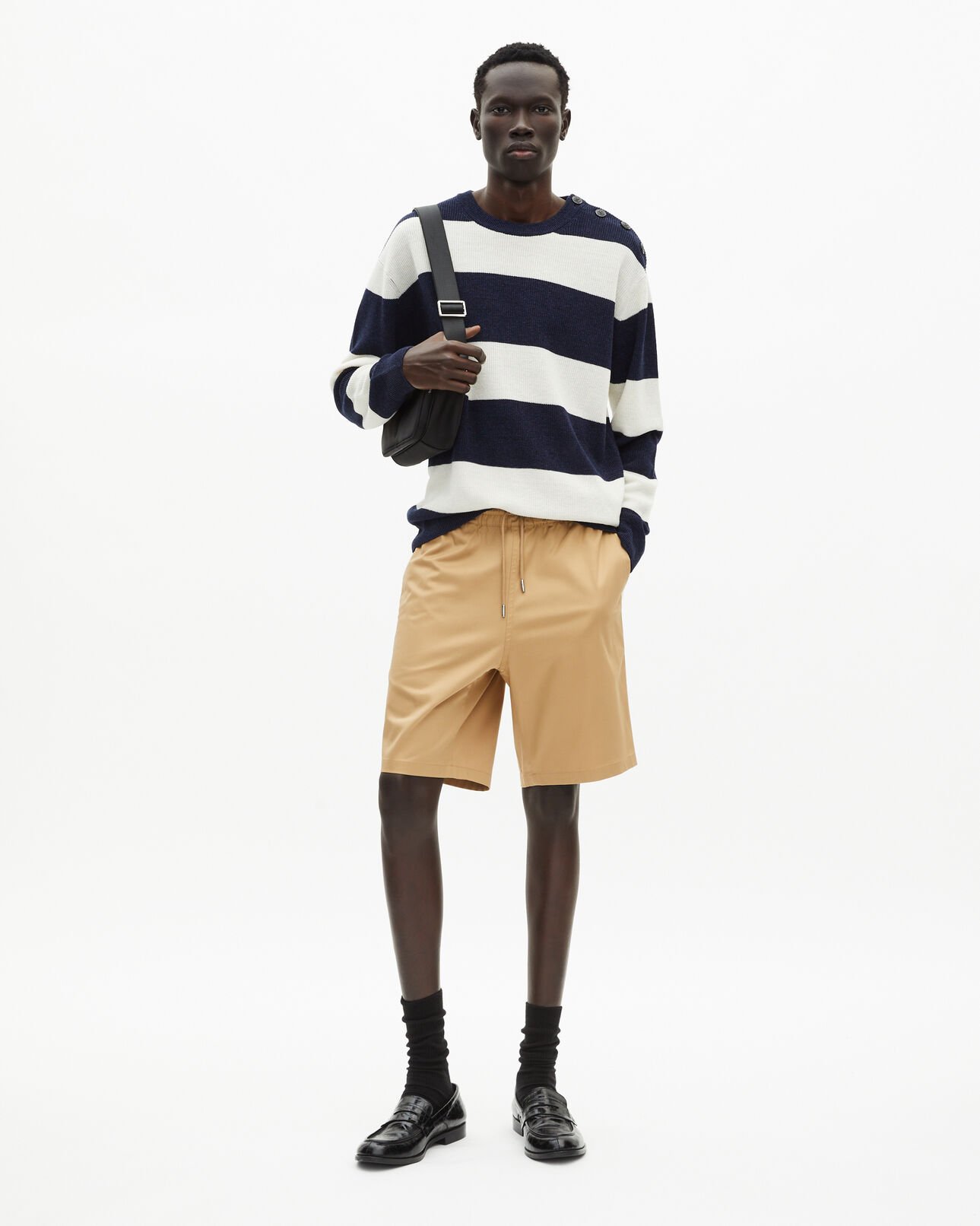 The Kooples HOMBRE BEIGE pantalón corto beige con cintura elástica