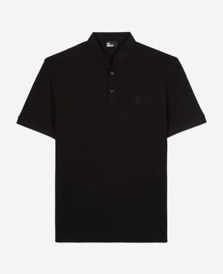The Kooples HOMME BLACK polo en coton piqu&eacute; noir