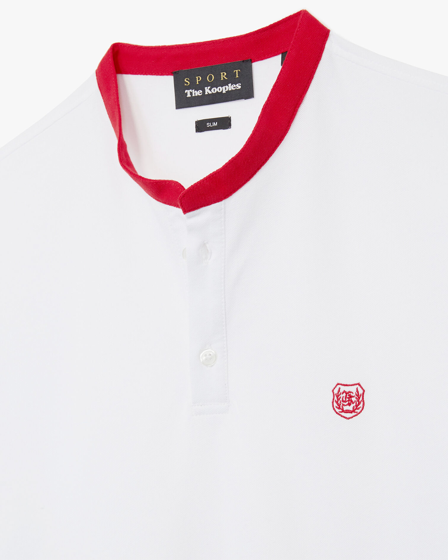 Polo blanco con cuello rojo en contraste, WHITE, hi-res image number null