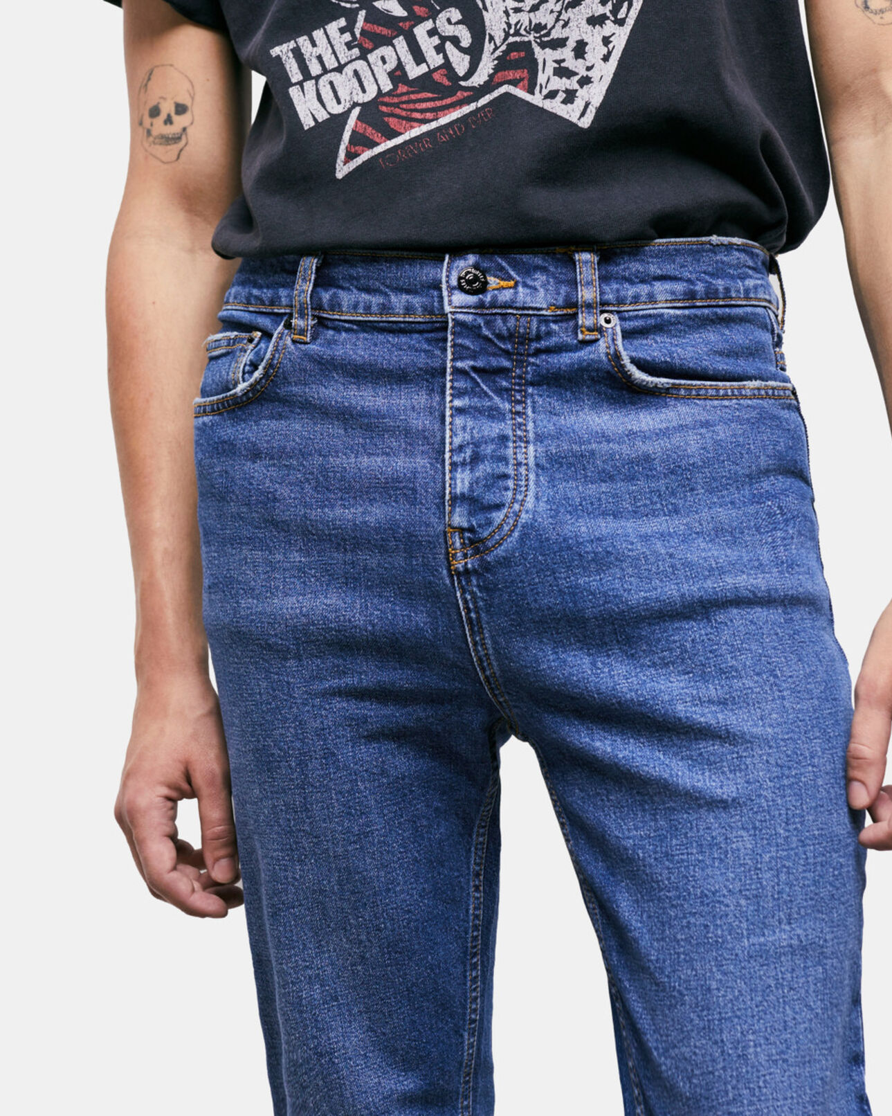The Kooples HERREN BLUE DENIM blaue slim-fit-jeans