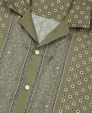The Kooples H FORET khaki bandana print short-sleeve shirt