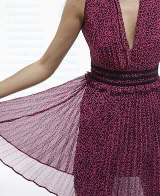 The Kooples WOMEN PINK BLACK short printed pink dress