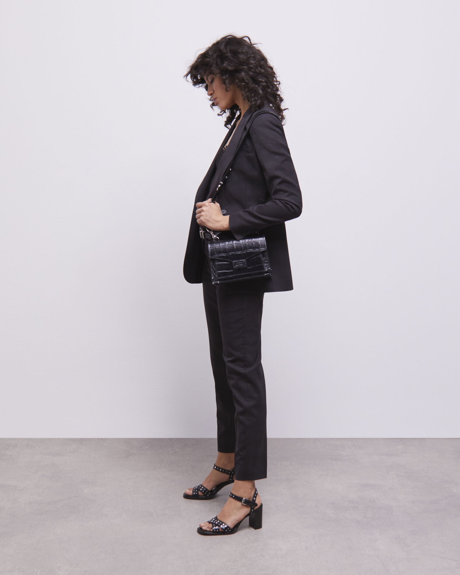 Pantalon de costume noir, BLACK, hi-res image number null