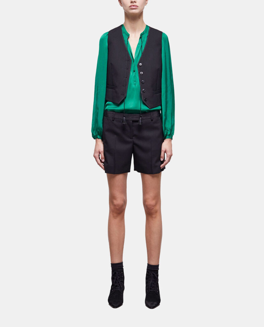 The Kooples WOMEN BLACK WHITE black wool suit vest