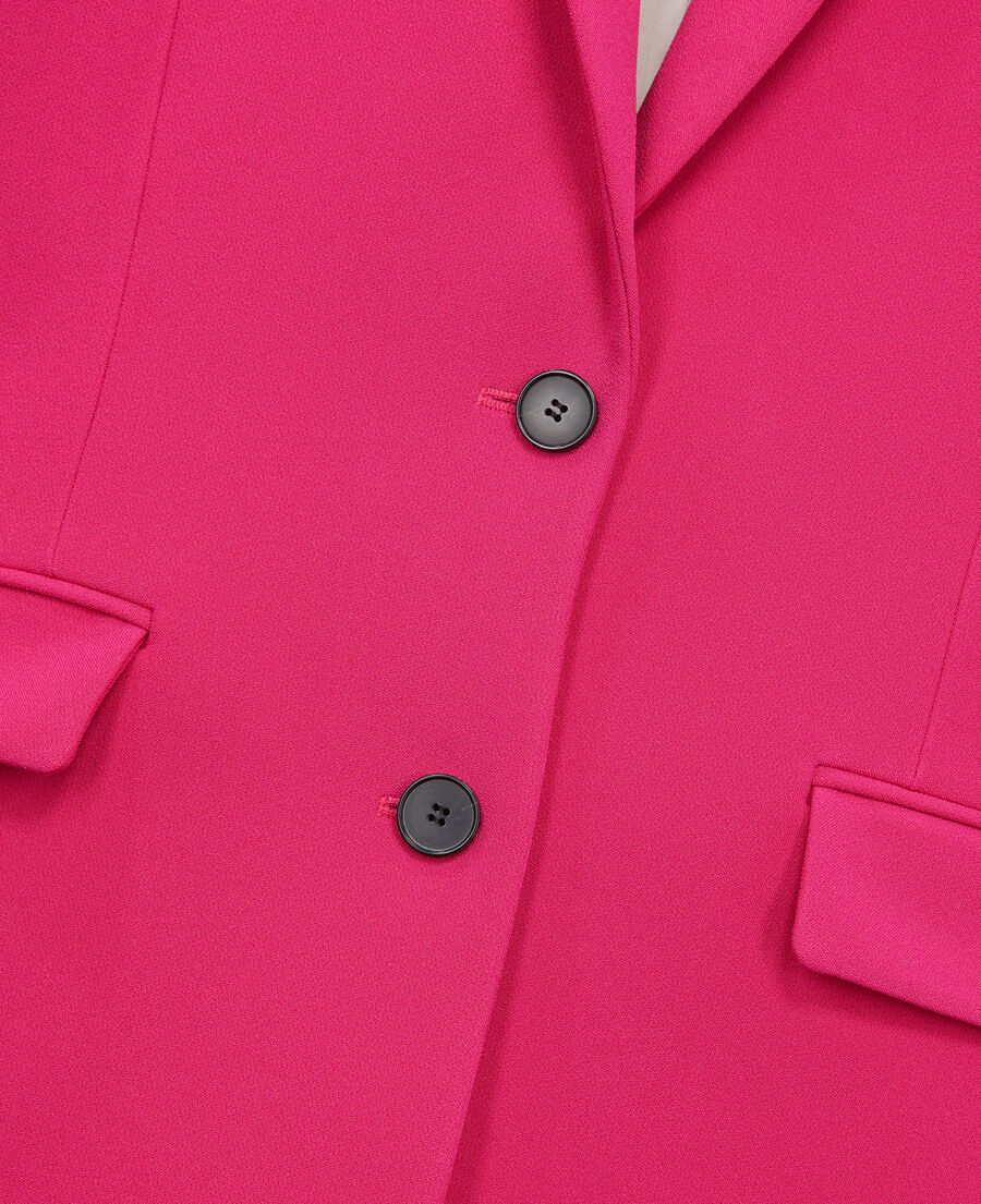 chaqueta traje rosa crepé