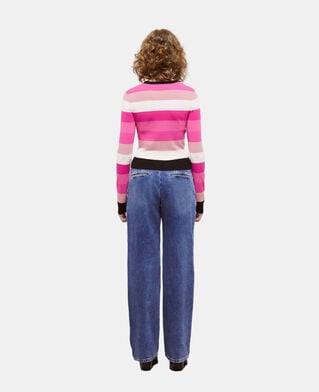 The Kooples WOMEN LIGHT PINK/DARK PINK/BLAC short pink striped sweater