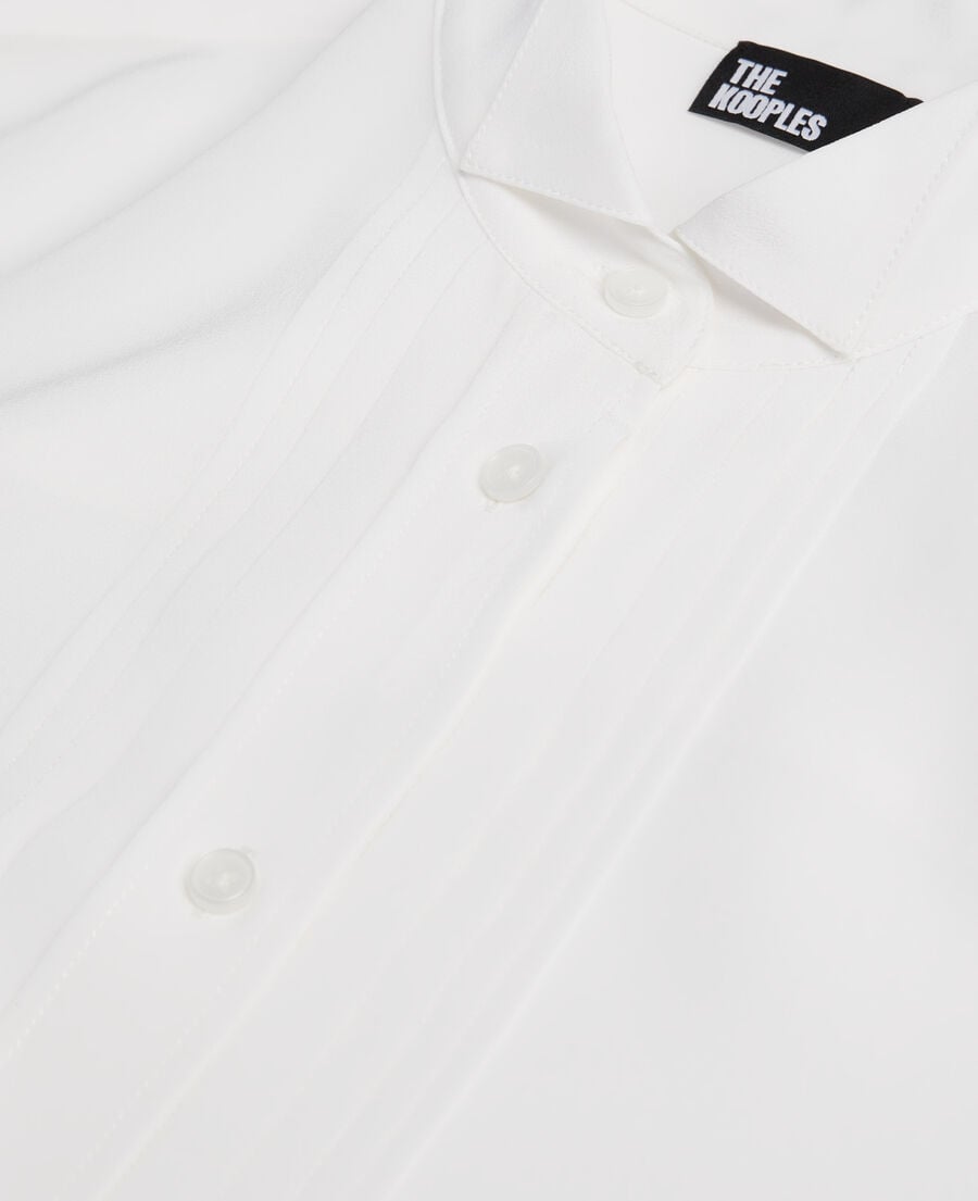 The Kooples FEMME ECRU chemise en soie avec plissage écrue