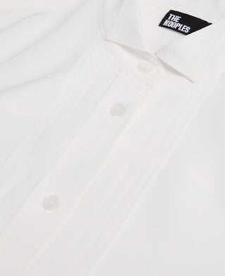 The Kooples FEMME ECRU chemise en soie avec plissage écrue