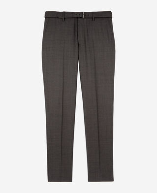 The Kooples MEN DARK GREY prince of wales grey wool suit pants