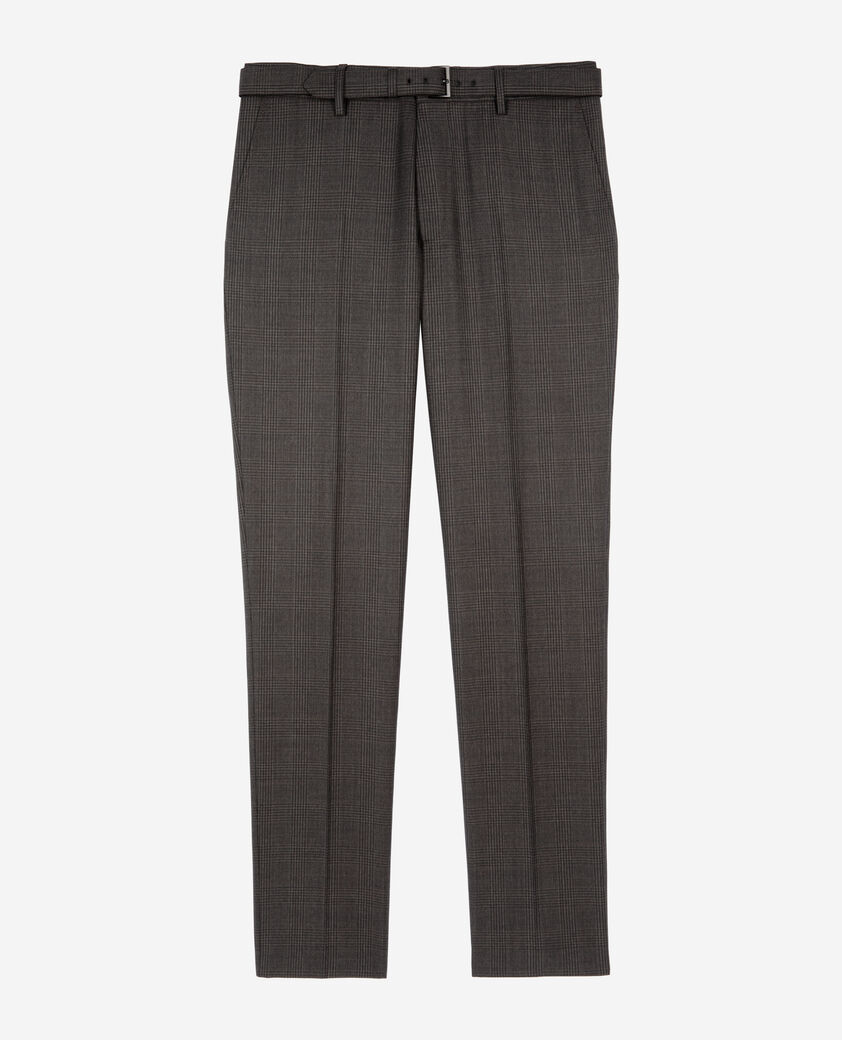 The Kooples HOMBRE DARK GREY pantalón de traje de lana gris príncipe de gales