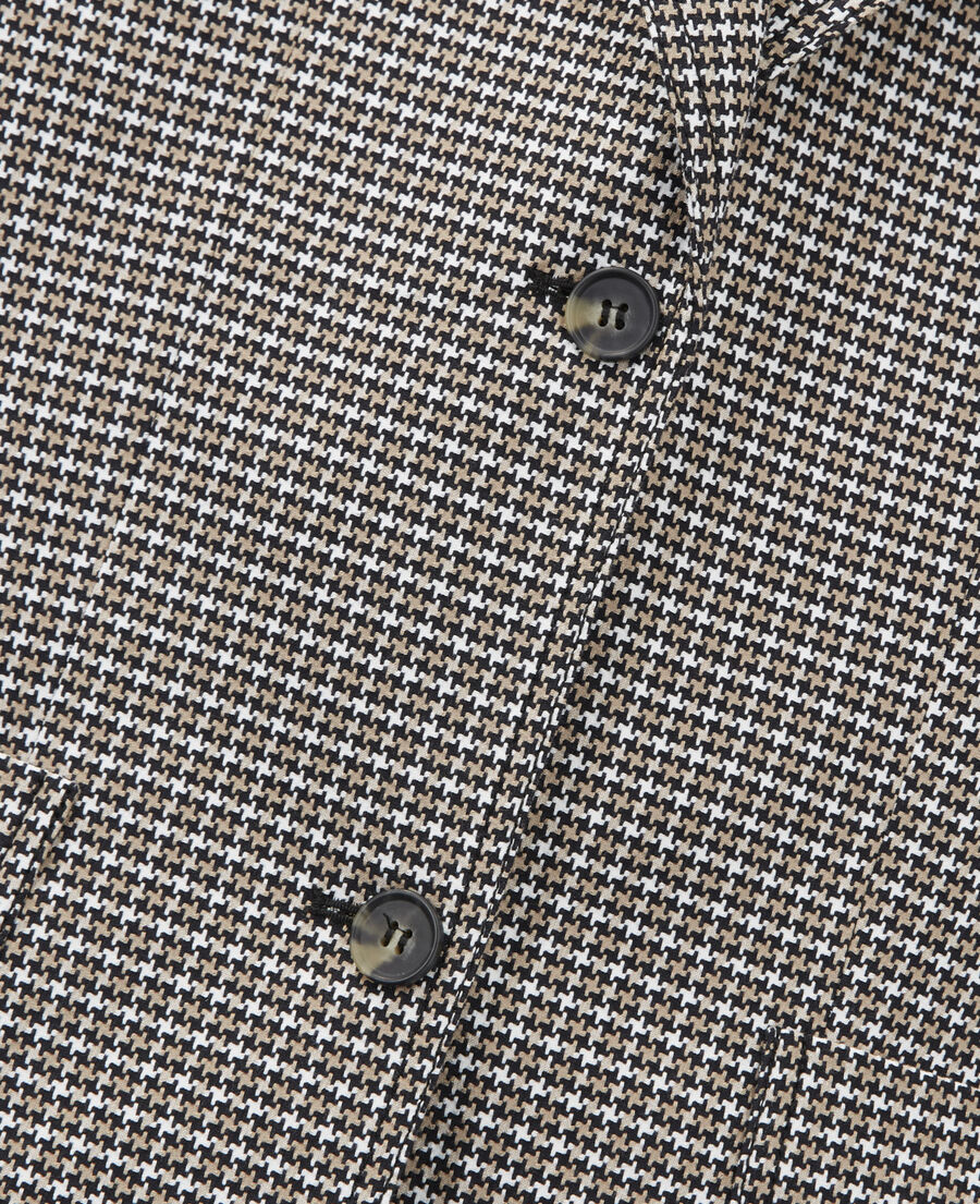formal jacket with houndstooth motif