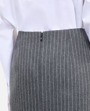 The Kooples FEMME LIGHT GREY jupe crayon mi-longue à rayures