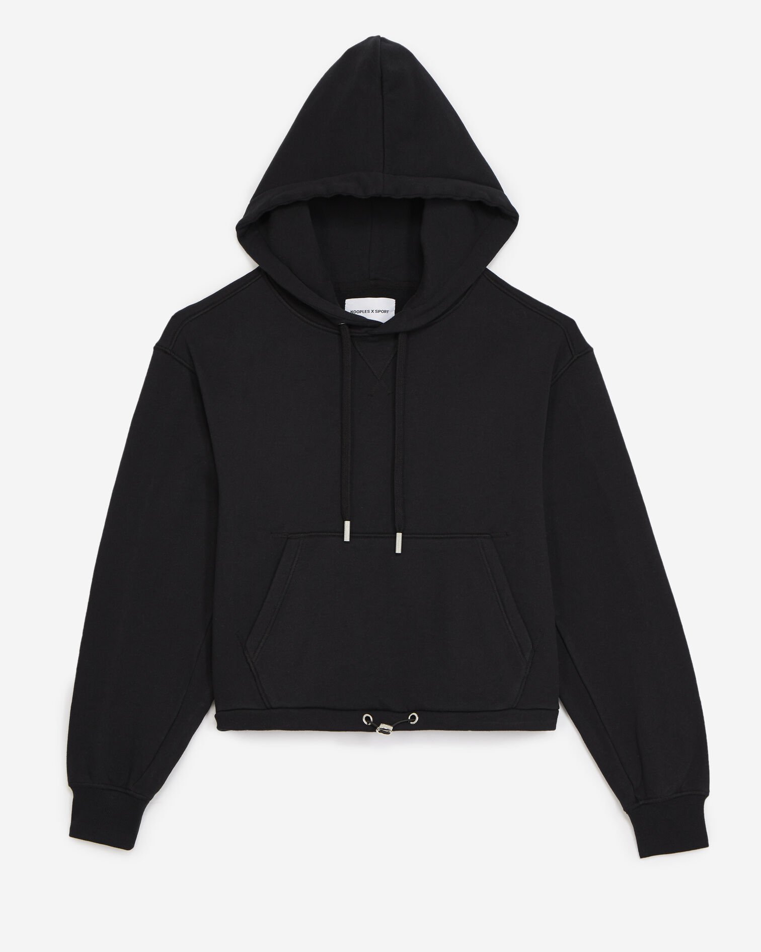 Sudadera negra capucha bolsillo canguro, BLACK, hi-res image number null