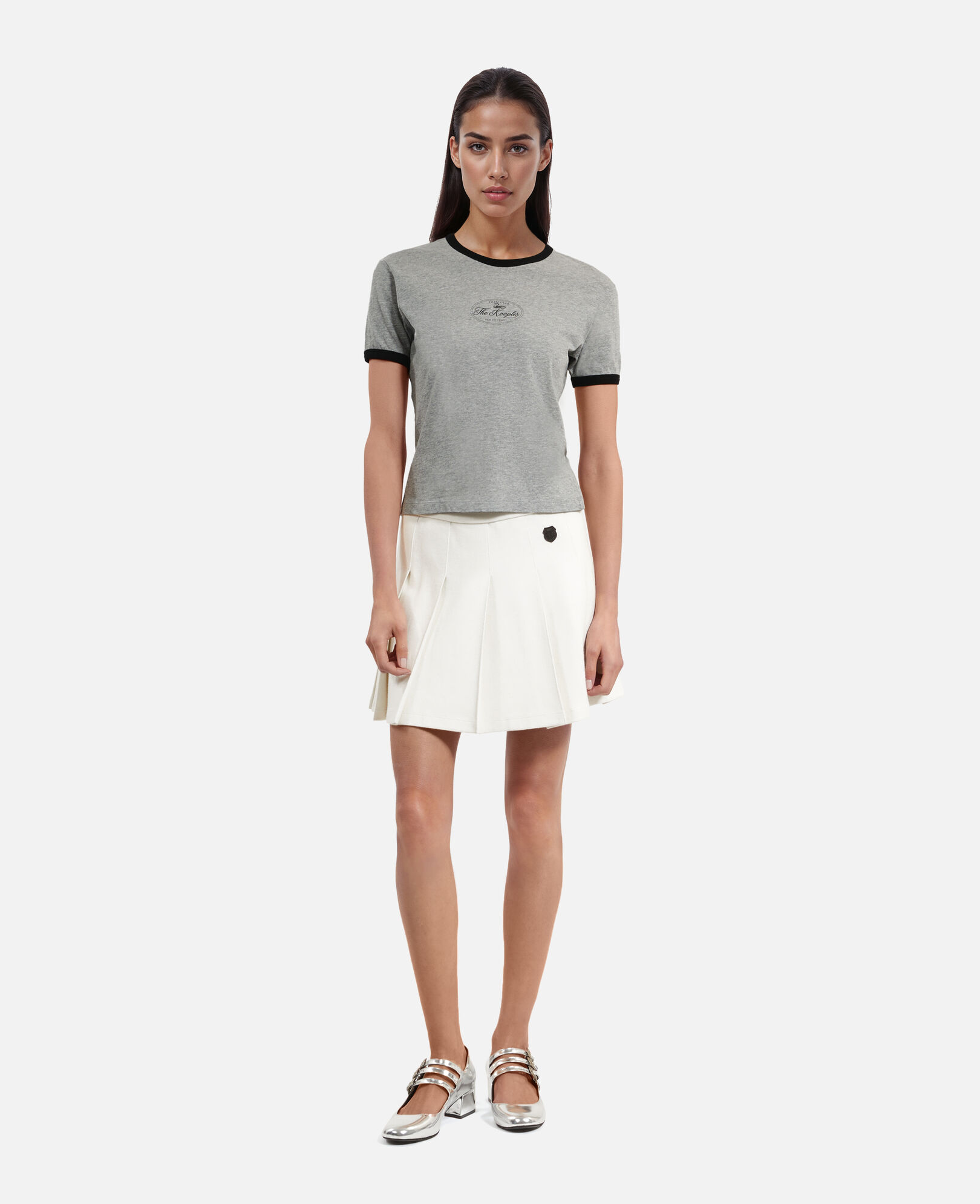 The Kooples FEMME GREY MELANGE t-shirt sérigraphie gris