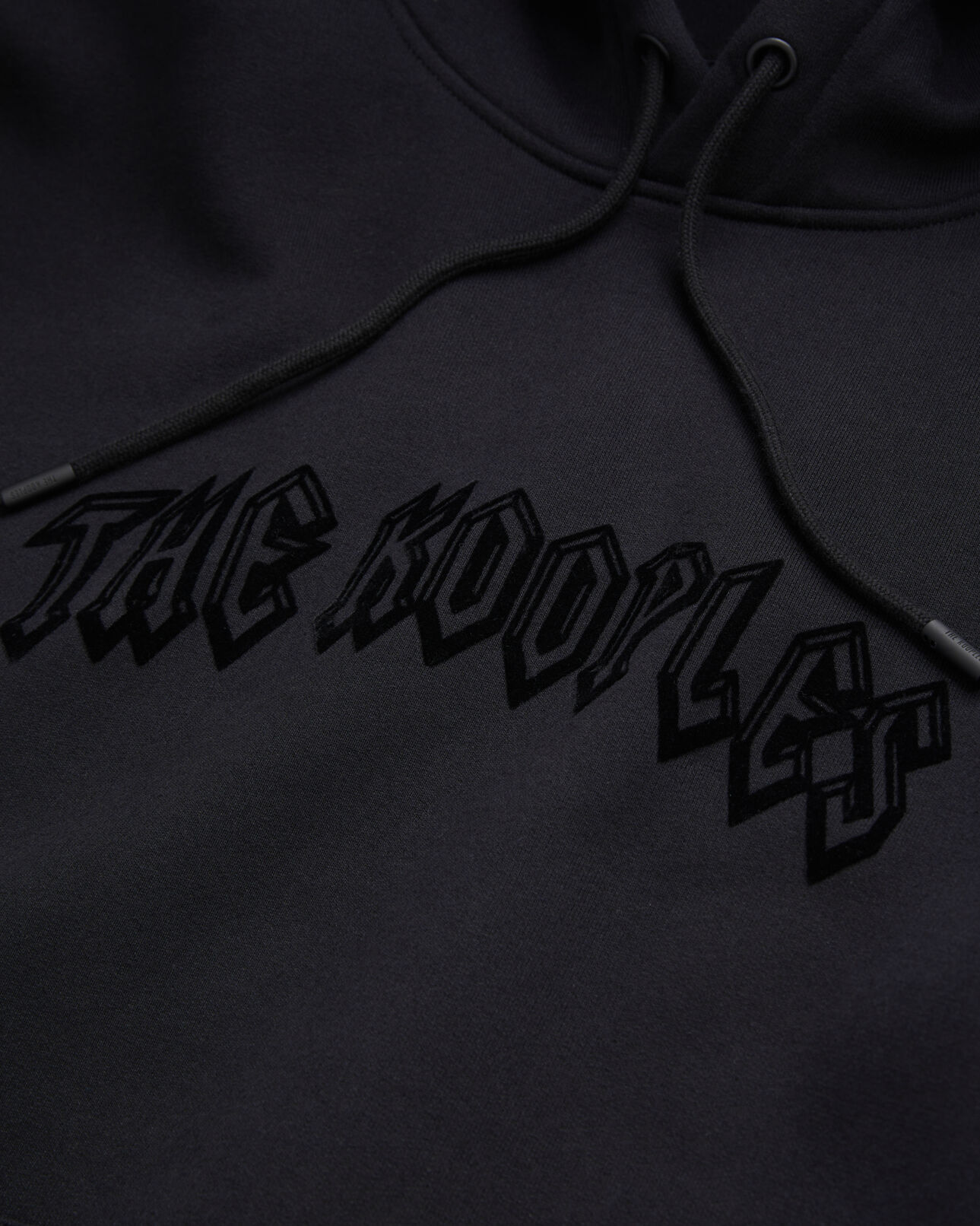 The Kooples MEN BLACK men's black hoodie with flocking