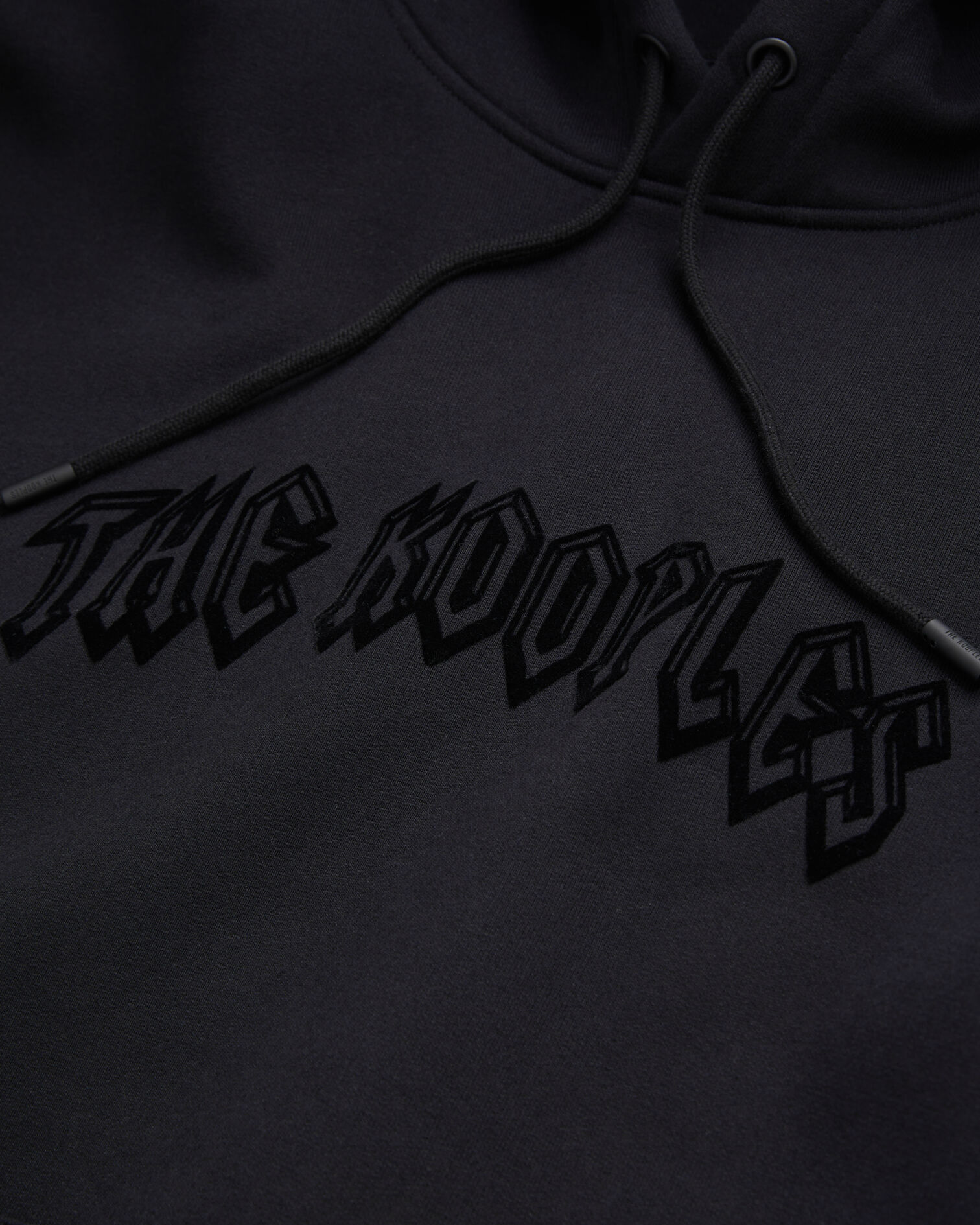 Men's Black hoodie with flocking, BLACK, hi-res image number null