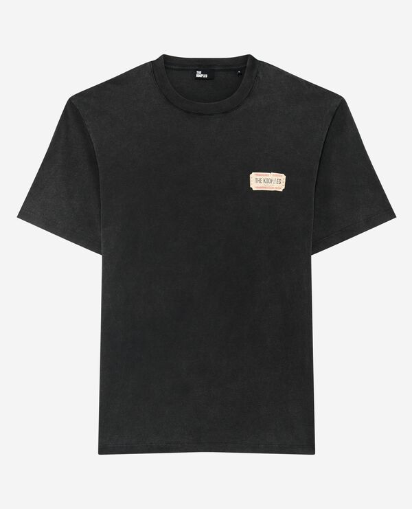 The Kooples HOMME BLACK WASHED t-shirt avec sérigraphie noir délavé