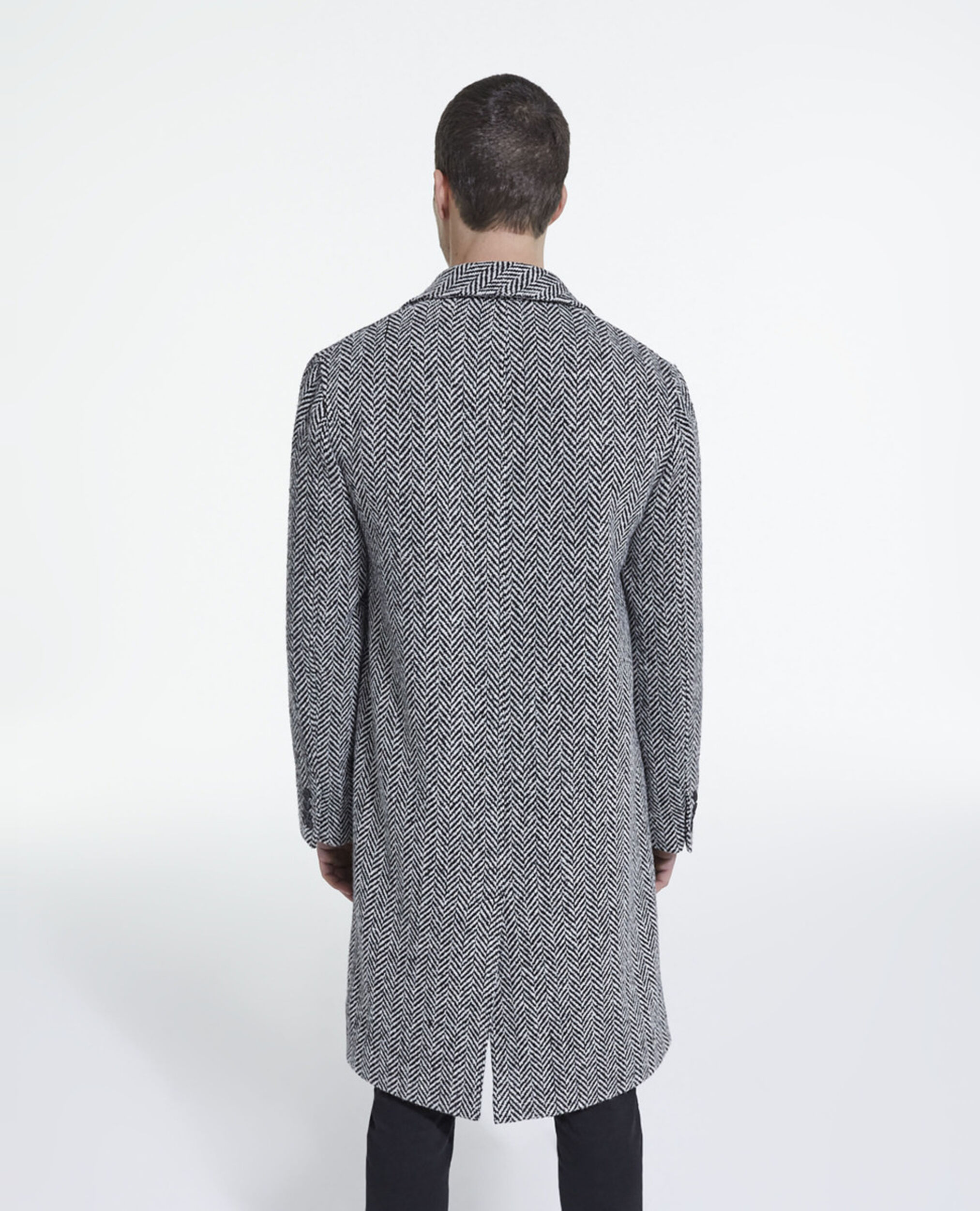 Manteau en laine à motifs, BLACK WHITE, hi-res image number null