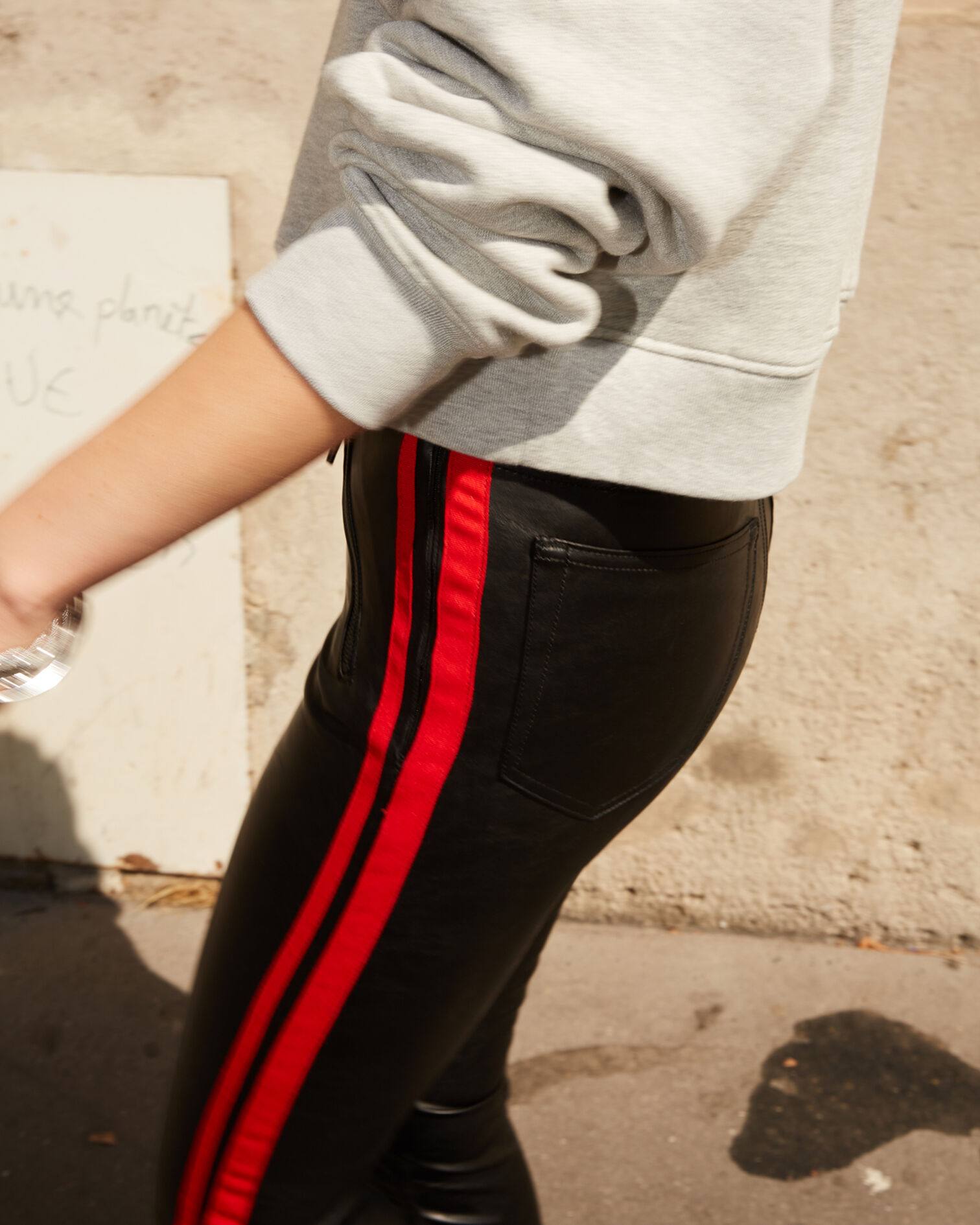 Slim fit black jeans with side stripes, BLACK, hi-res image number null