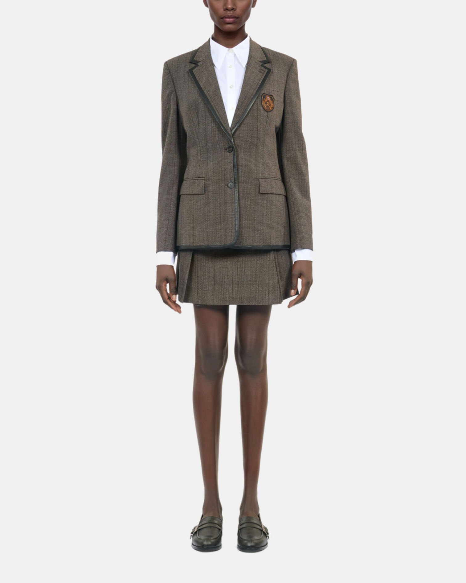 Prince of Wales jacket in brown wool, BROWN, hi-res image number null