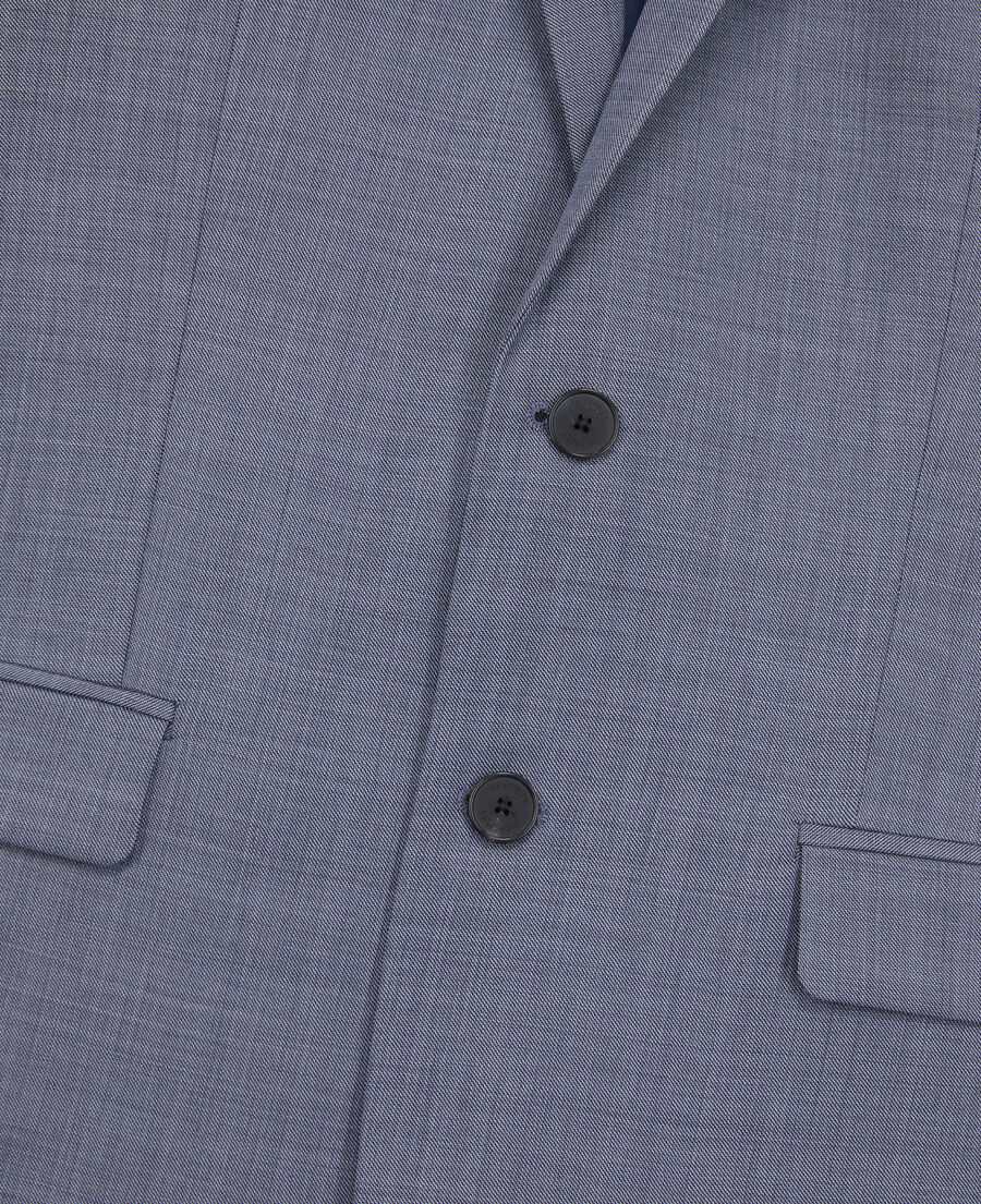 grau-blau karierte anzugjacke aus wolle