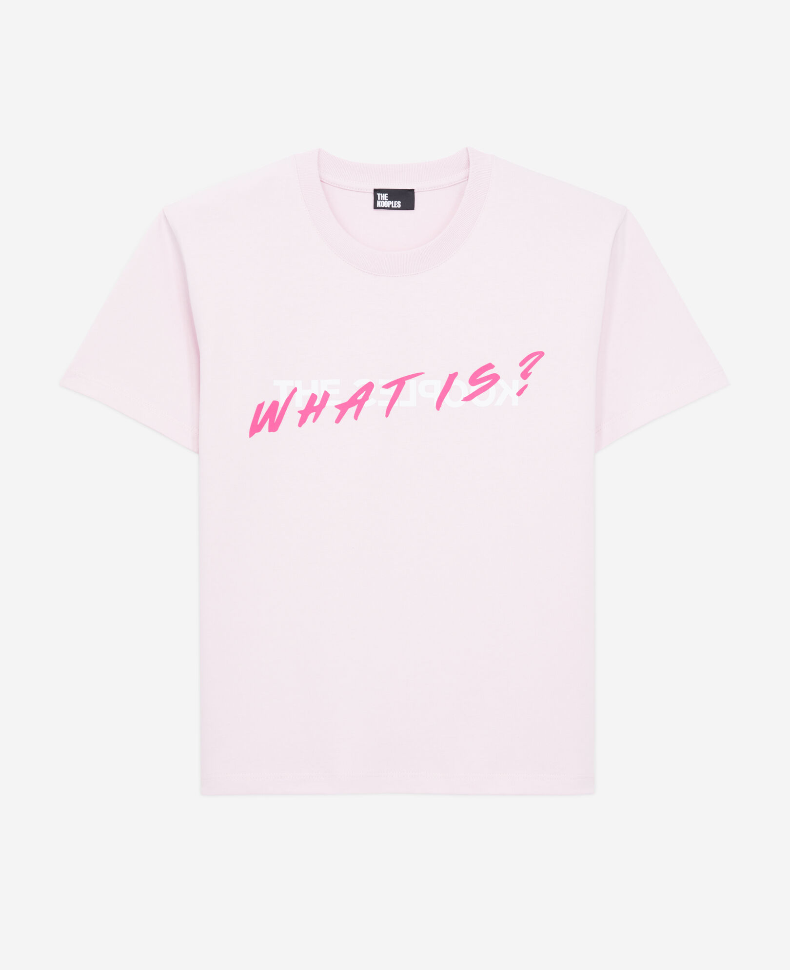 The Kooples DAMEN PALE PINK rosa t-shirt mit what is-schriftzug