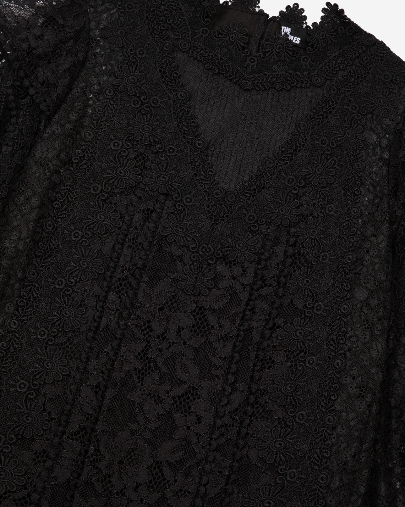 The Kooples FEMME BLACK robe courte en dentelle noire