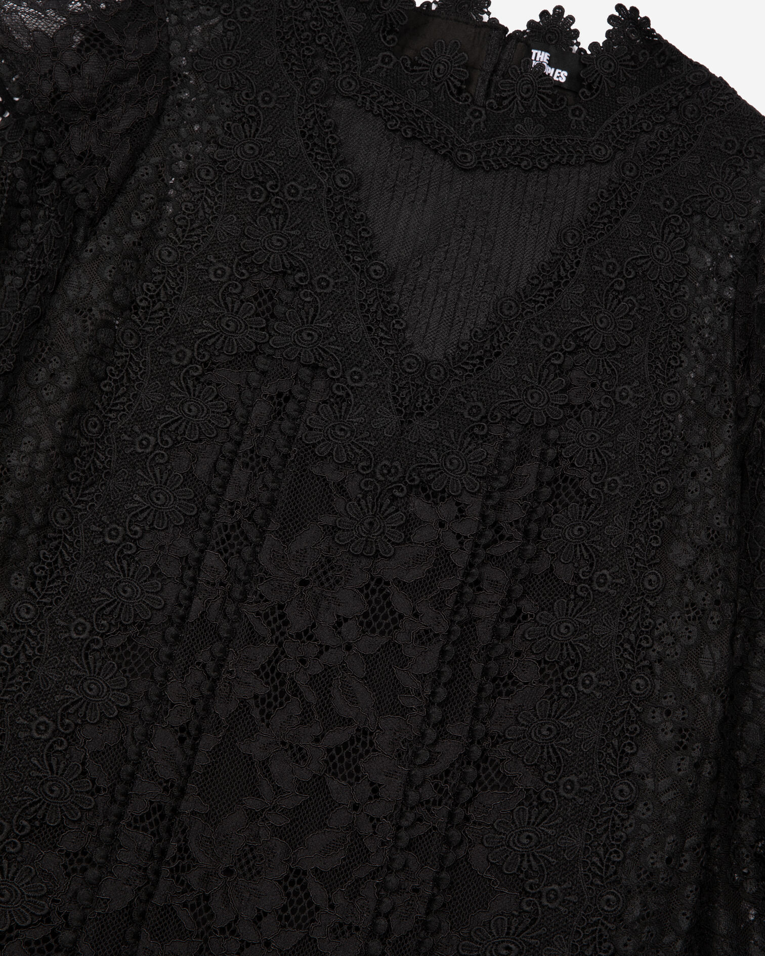 Robe courte en dentelle noire, BLACK, hi-res image number null