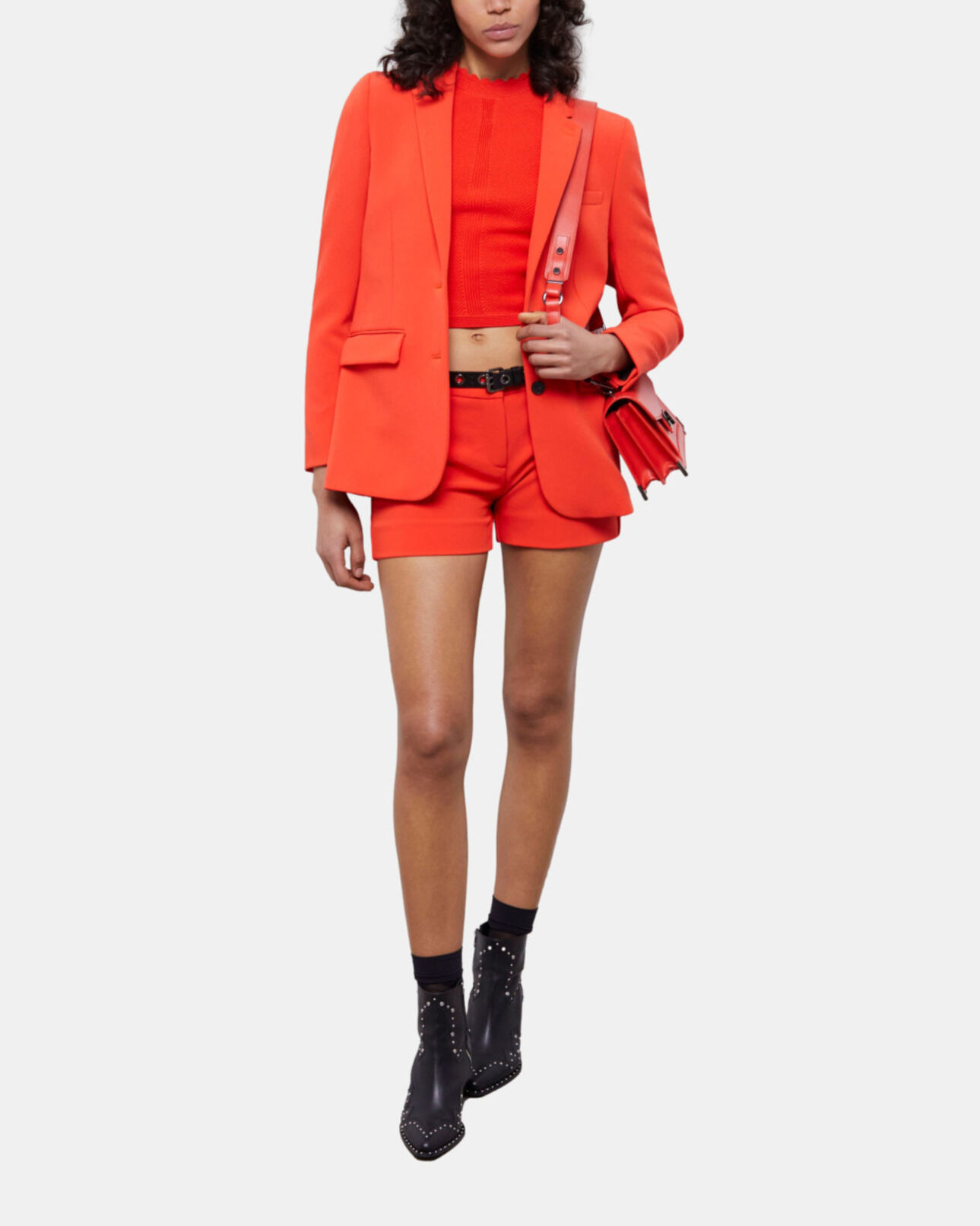 The Kooples FEMME ORANGE short tailleur orange en crêpe