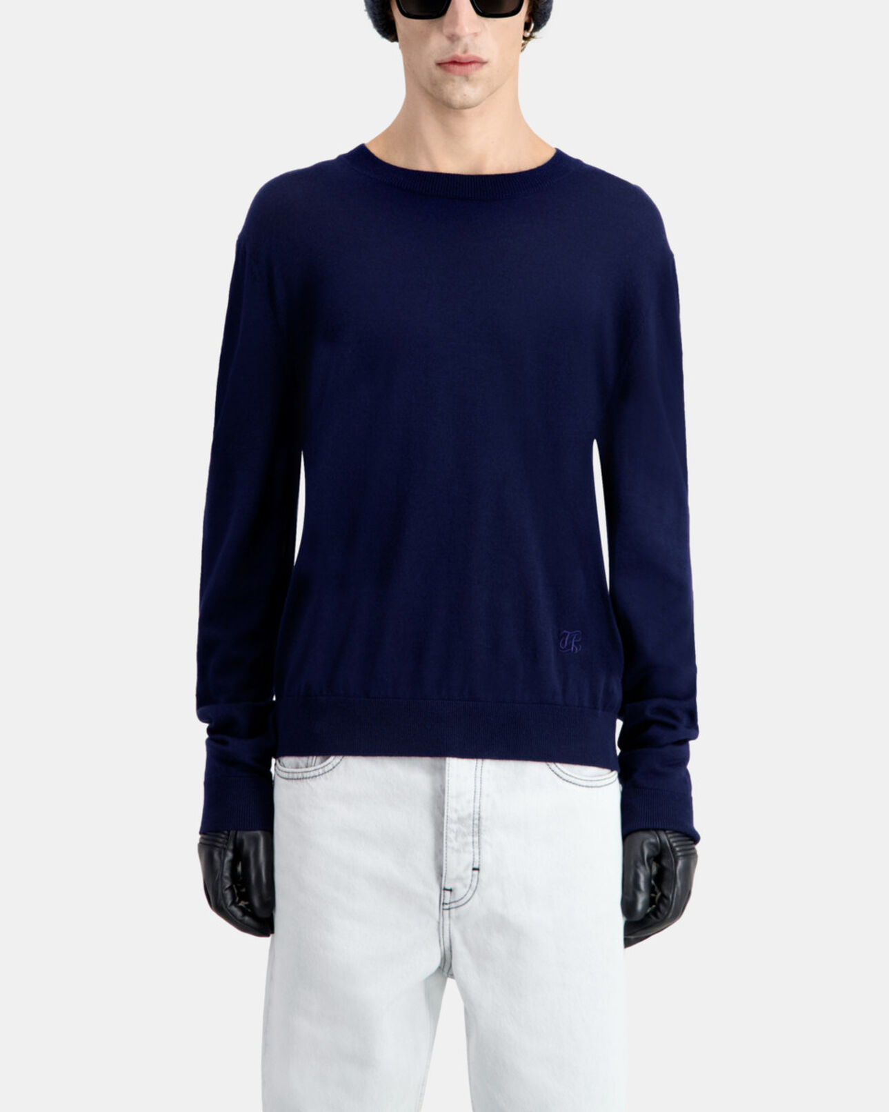 The Kooples MEN NAVY navy blue merino wool sweater