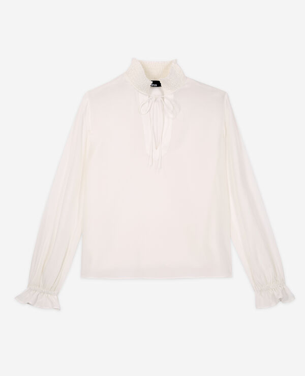 ecru silk blouse
