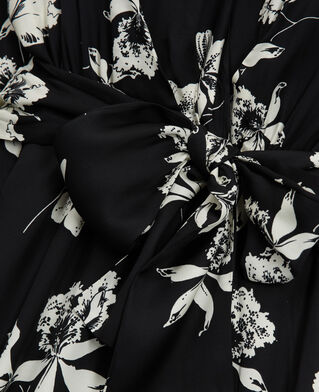 The Kooples FEMME BLACK WHITE robe longue fleurie