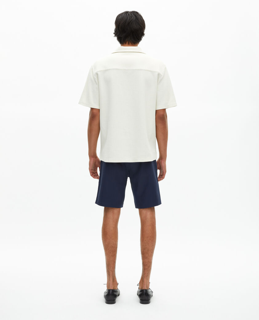 The Kooples HOMME ECRU chemise manches courtes nid d'abeille écrue