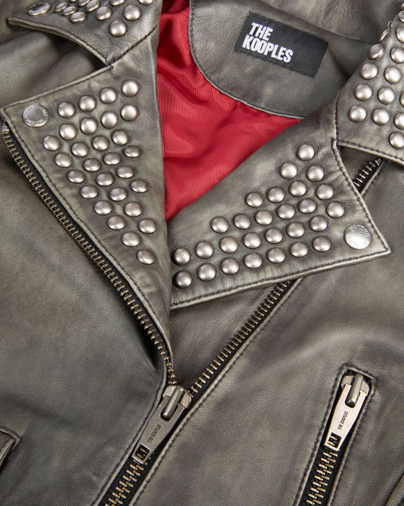 The Kooples F BLACK studded black leather jacket