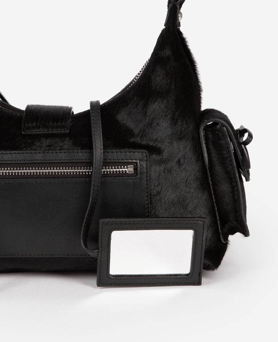 The Kooples F BLACK amelia bag in black foal effect