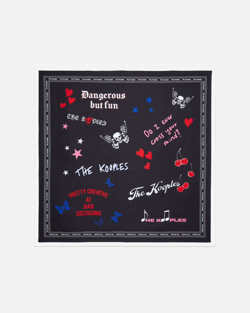 The Kooples FEMME BLACK foulard en soie imprimée